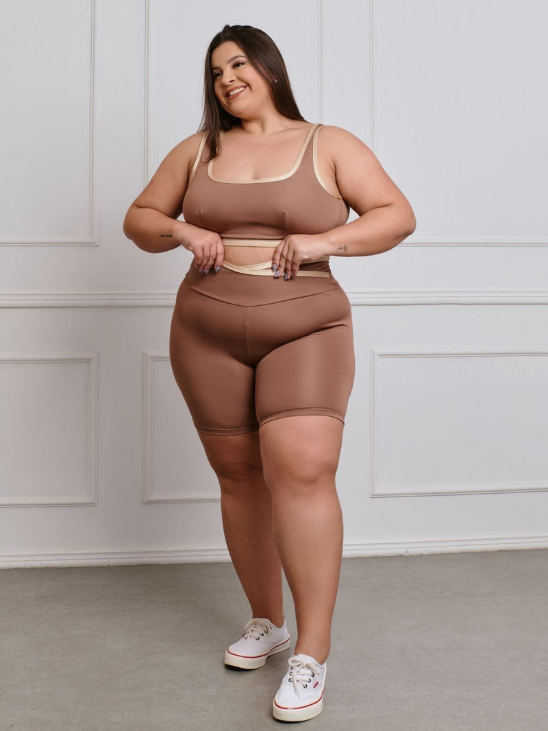 Conjunto Fitness Plus Size (Bermuda+top)