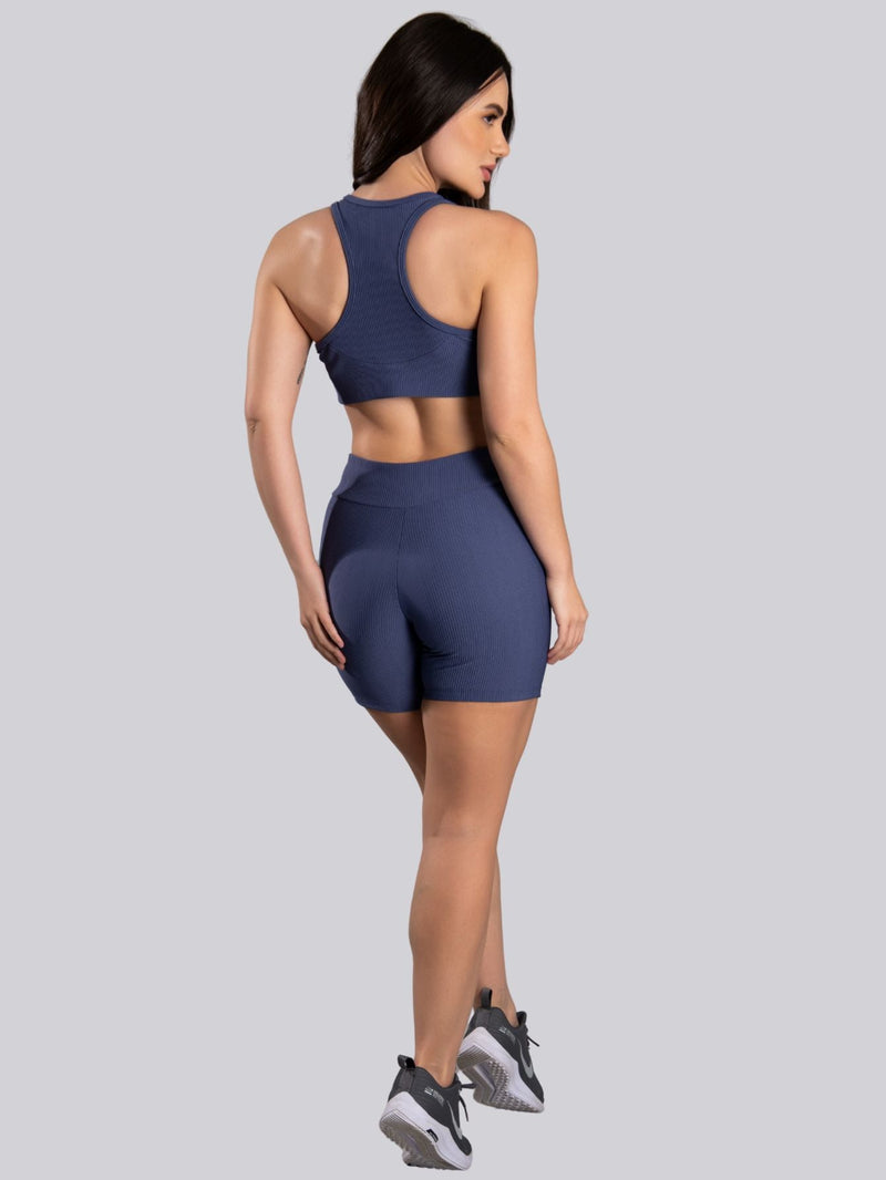 Conjunto Canelado (Bermuda + Top S/Bojo)