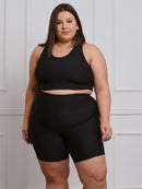 Conjunto Canelado Fitness Plus Size Bermuda + top