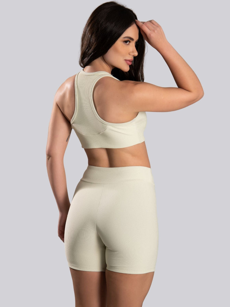 Conjunto Canelado (Bermuda + Top S/Bojo)