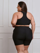 Conjunto Canelado Fitness Plus Size Bermuda + top