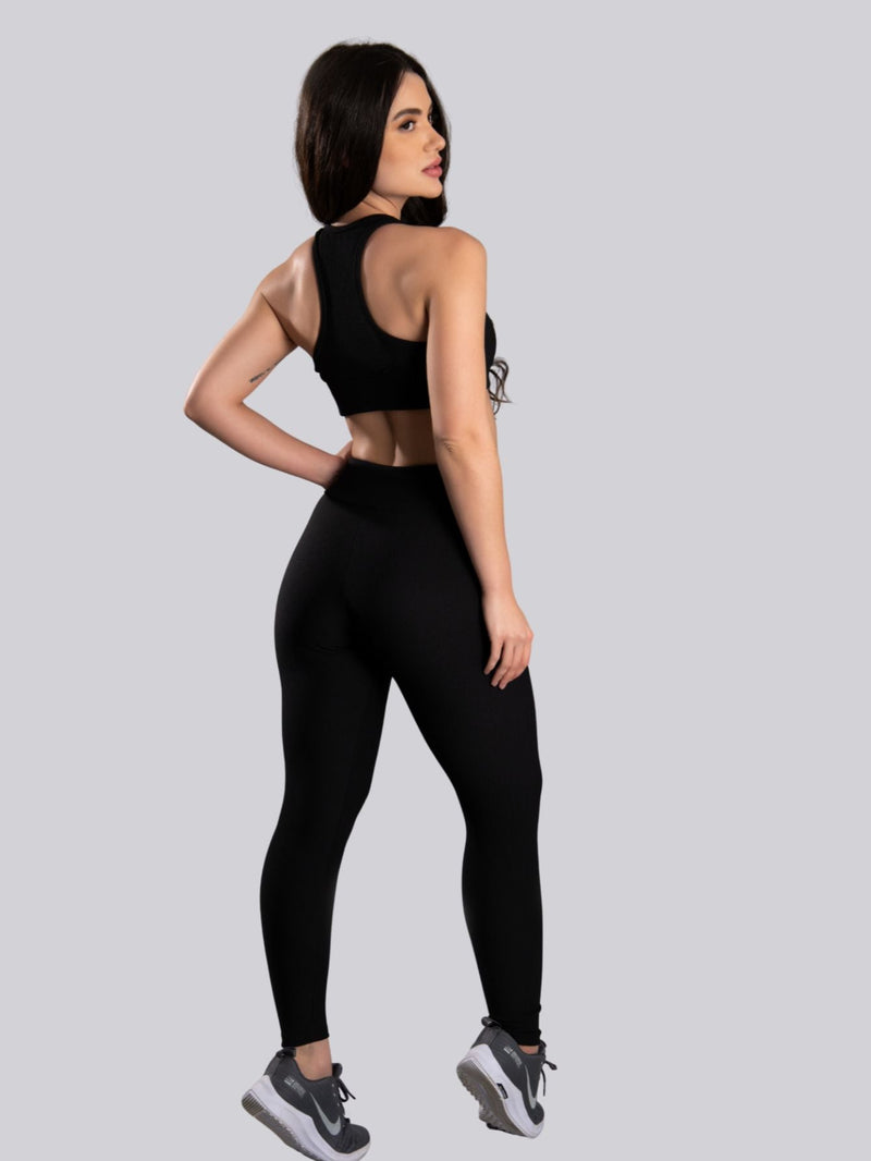 Conjunto Canelado  (Calça +Top S/Bojo)