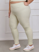 Calça Legging Canelado Fitness Plus Size