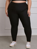 Calça Legging Canelado Fitness Plus Size