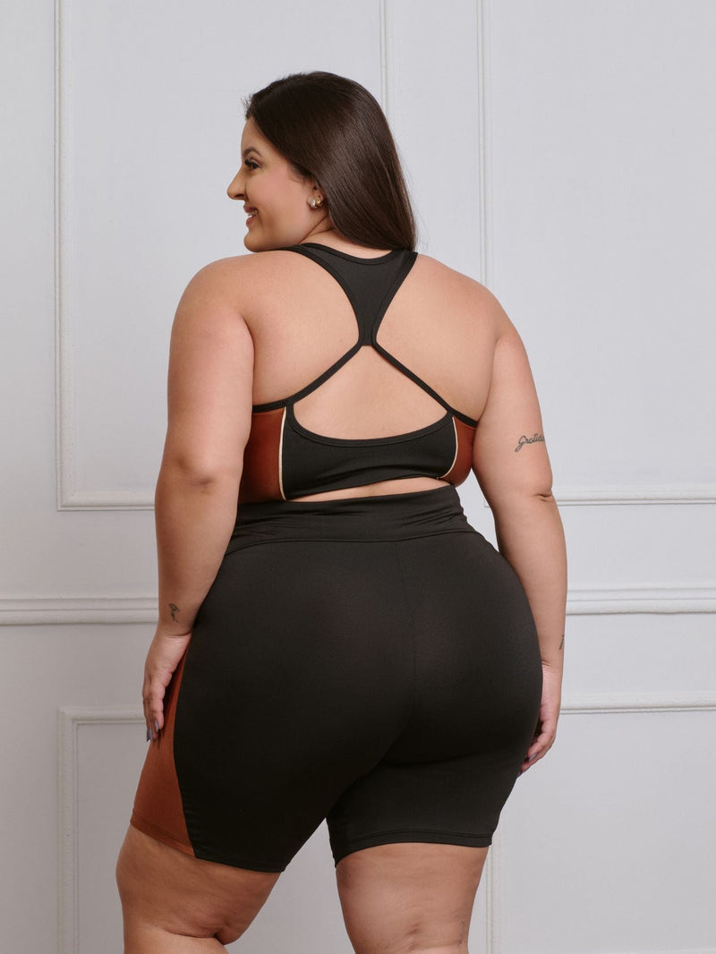 Conjunto Fitness Plus Size (Bermuda+top)