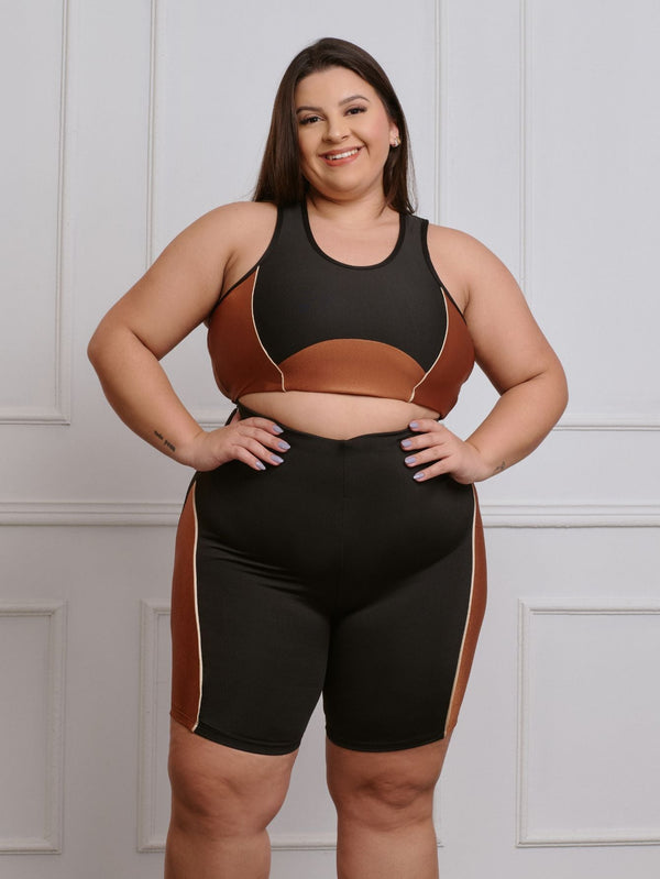 Conjunto Fitness Plus Size (Bermuda+top)