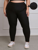 Calça Legging Canelado Fitness Plus Size