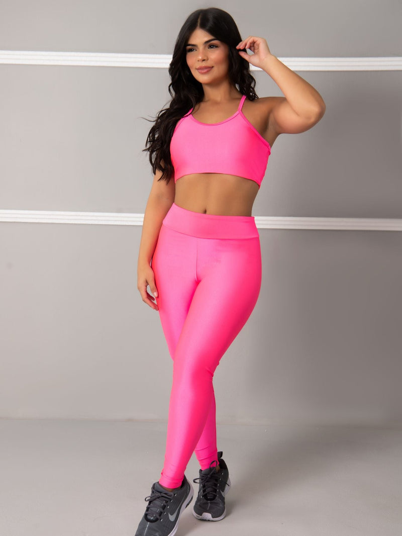 Conjunto Brilhoso (Calça + Top C/Bojo)