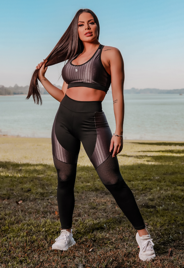 Conjunto Legging Detalhe Cirrê  + Top C/bojo